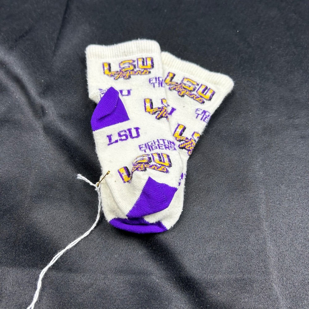 LSU Tigers Infant Socks White Purple Tigers Fan Gear Kids
